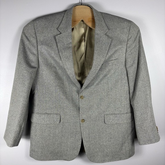 Lands' End Other - Lands' End Men's 46L Gray Beige Silk Wool Blend Single Vent Two Button Blazer‎